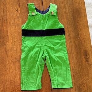 Beaufort Bonnet Green Overalls with Navy Band 6-12mos
